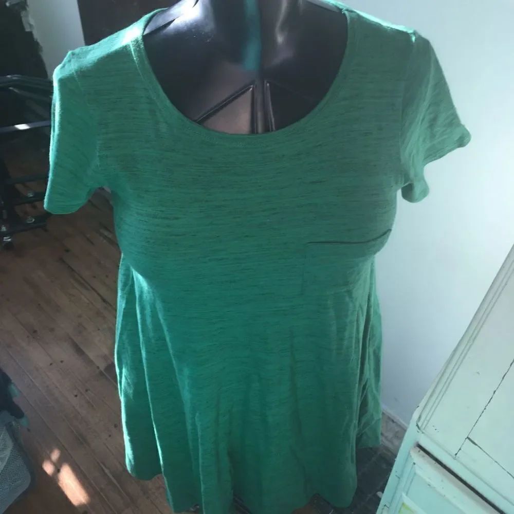 Lularoe heathered green high low swing XXS dress